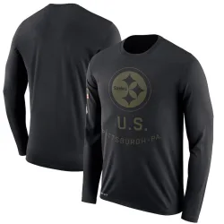 Pittsburgh Steelers Legend Men's 2018 Salute to Service Sideline Performance Long Sleeve T-Shirt (Black)