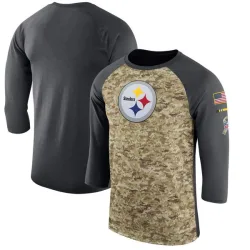 Pittsburgh Steelers Legend Men's Salute to Service 2017 Sideline Performance Three-Quarter Sleeve T-Shirt (Camo/Anthracite)