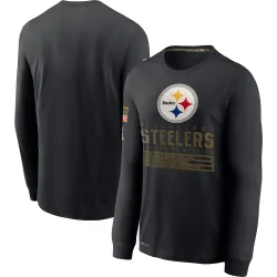 Pittsburgh Steelers Men's 2020 Salute to Service Sideline Performance Long Sleeve T-Shirt (Black)