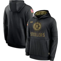 Pittsburgh Steelers Men's 2020 Salute to Service Sideline Performance Pullover Hoodie (Black)