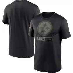 Pittsburgh Steelers Men's 2020 Salute to Service Team Logo Performance T-Shirt (Black)