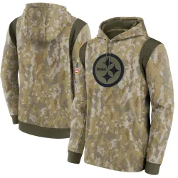 Pittsburgh Steelers Men's 2021 Salute to Service Therma Performance Pullover Hoodie (Camo)