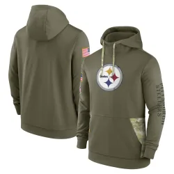 Pittsburgh Steelers Men's 2022 Salute to Service Therma Performance Pullover Hoodie (Olive)
