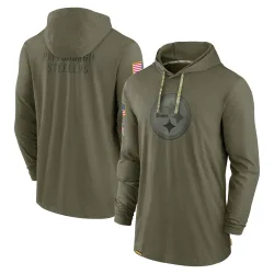 Pittsburgh Steelers Men's 2022 Salute to Service Tonal Pullover Hoodie (Olive)