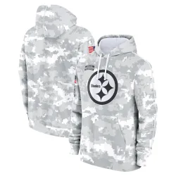 Pittsburgh Steelers Men's 2024 Salute to Service Club Fleece Pullover Hoodie (Arctic Camo)