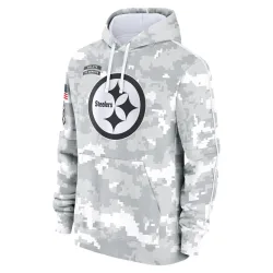 Pittsburgh Steelers Men's 2024 Salute to Service Club Fleece Pullover Hoodie (Arctic Camo)