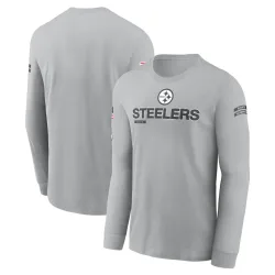 Pittsburgh Steelers Men's 2024 Salute To Service Long Sleeve T-Shirt (Gray)