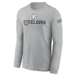 Pittsburgh Steelers Men's 2024 Salute To Service Long Sleeve T-Shirt (Gray)