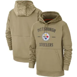 Pittsburgh Steelers Men's Tan 2019 Salute to Service Sideline Therma Pullover Hoodie ()