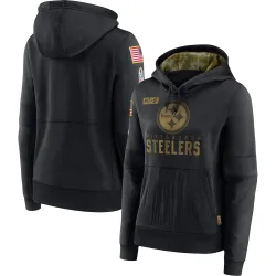 Pittsburgh Steelers Women's 2020 Salute to Service Performance Pullover Hoodie (Black)