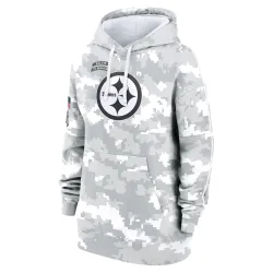 Pittsburgh Steelers Women's 2024 Salute To Service Club Fleece Pullover Hoodie (Arctic Camo)