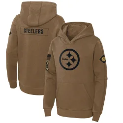 Pittsburgh Steelers Youth 2023 Salute to Service Club Fleece Pullover Hoodie (Brown)