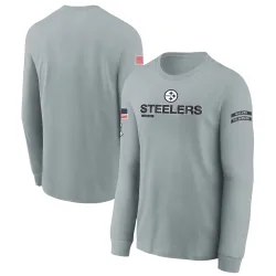 Pittsburgh Steelers Youth 2024 Salute To Service Long Sleeve T-Shirt (Gray)