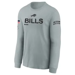 Pittsburgh Steelers Youth 2024 Salute To Service Long Sleeve T-Shirt (Gray)