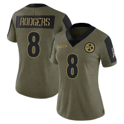 Aaron Rodgers Pittsburgh Steelers Limited Women's 2021 Salute To Service Jersey (Olive)