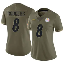 Aaron Rodgers Pittsburgh Steelers Limited Women's 2022 Salute To Service Jersey (Olive)
