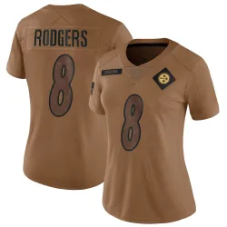 Aaron Rodgers Pittsburgh Steelers Limited Women's 2023 Salute To Service Jersey (Brown)