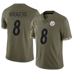 Aaron Rodgers Pittsburgh Steelers Limited Youth 2022 Salute To Service Jersey (Olive)