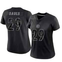 Ben Sauls Pittsburgh Steelers Limited Women's Reflective Jersey (Black)