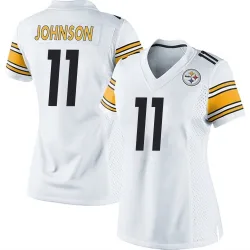 Brandon Johnson Pittsburgh Steelers Game Women's Jersey (White)
