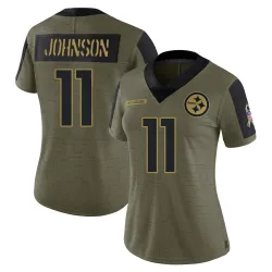 Brandon Johnson Pittsburgh Steelers Limited Women's 2021 Salute To Service Jersey (Olive)