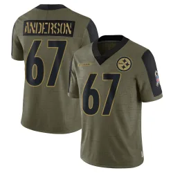 Calvin Anderson Pittsburgh Steelers Limited Men's 2021 Salute To Service Jersey (Olive)