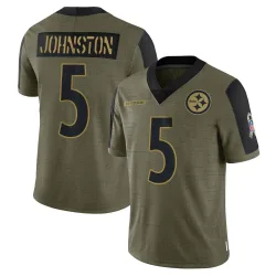 Cameron Johnston Pittsburgh Steelers Limited Men's 2021 Salute To Service Jersey (Olive)