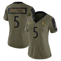 Cameron Johnston Pittsburgh Steelers Limited Women's 2021 Salute To Service Jersey (Olive)