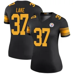 Carnell Lake Pittsburgh Steelers Legend Women's Color Rush Jersey (Black)