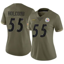 Cole Holcomb Pittsburgh Steelers Limited Women's 2022 Salute To Service Jersey (Olive)