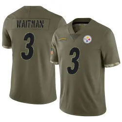 Corliss Waitman Pittsburgh Steelers Limited Youth 2022 Salute To Service Jersey (Olive)