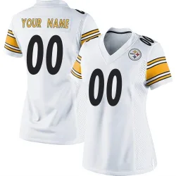 Custom Pittsburgh Steelers Game Women's Jersey (White)