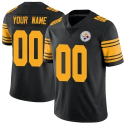 Custom Pittsburgh Steelers Limited Men's Color Rush Jersey (Black)