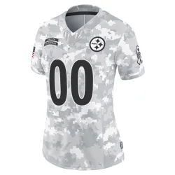 Custom Pittsburgh Steelers Limited Women's 2024 Salute to Service Jersey (Arctic Camo)