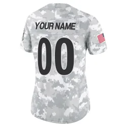 Custom Pittsburgh Steelers Limited Women's 2024 Salute to Service Jersey (Arctic Camo)