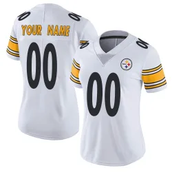 Custom Pittsburgh Steelers Limited Women's Vapor Untouchable Jersey (White)
