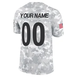 Custom Pittsburgh Steelers Limited Youth 2024 Salute to Service Jersey (Arctic Camo)