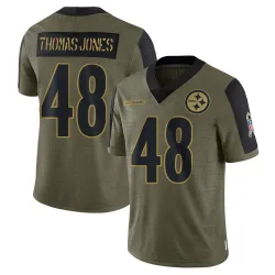 DJ Thomas-Jones Pittsburgh Steelers Limited Men's 2021 Salute To Service Jersey (Olive)