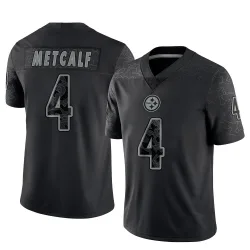 DK Metcalf Pittsburgh Steelers Limited Youth Reflective Jersey (Black)