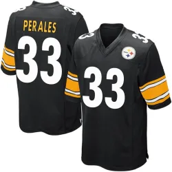 David Perales Pittsburgh Steelers Game Youth Team Color Jersey (Black)