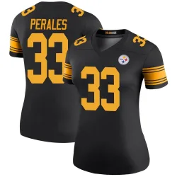 David Perales Pittsburgh Steelers Legend Women's Color Rush Jersey (Black)