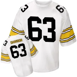 Dermontti Dawson Pittsburgh Steelers Authentic Men's Mitchell And Ness Throwback Jersey (White)