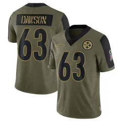 Dermontti Dawson Pittsburgh Steelers Limited Men's 2021 Salute To Service Jersey (Olive)