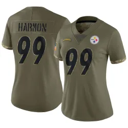 Derrick Harmon Pittsburgh Steelers Limited Women's 2022 Salute To Service Jersey (Olive)