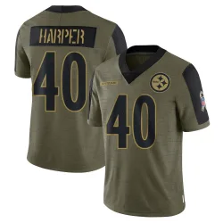 Devin Harper Pittsburgh Steelers Limited Men's 2021 Salute To Service Jersey (Olive)