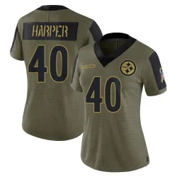 Devin Harper Pittsburgh Steelers Limited Women's 2021 Salute To Service Jersey (Olive)