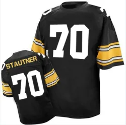 Ernie Stautner Pittsburgh Steelers Authentic Men's Mitchell And Ness Team Color Throwback Jersey (Black)
