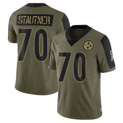 Ernie Stautner Pittsburgh Steelers Limited Men's 2021 Salute To Service Jersey (Olive)