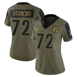 Esezi Otomewo Pittsburgh Steelers Limited Women's 2021 Salute To Service Jersey (Olive)