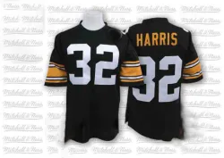Franco Harris Pittsburgh Steelers Authentic Men's Mitchell And Ness Team Color Throwback Jersey (Black)